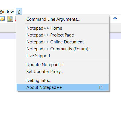 Check About Notepad++ Details